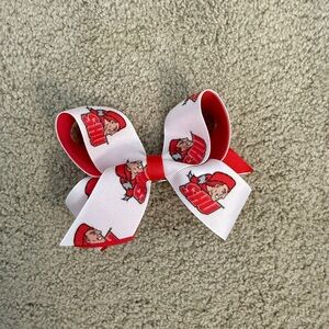 Kids Red and White Bow with sacred heart university print